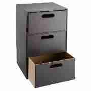 Tesco Faux Leather 3-Drawer Unit