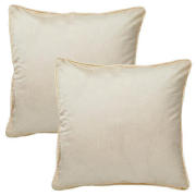 tesco Faux Silk Cushion, Cream, Twinpack