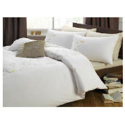 Tesco Fay Embroidered Duvet Set Double, Ivory