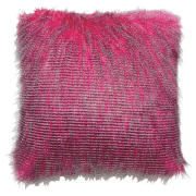 Tesco feather faux fur cushion 43x43cm fuchsia