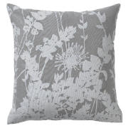 Tesco Floral Print Cushion, Grey, Florette