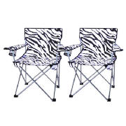 Tesco folding armchair zebra 2 pack