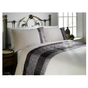 Geo Quilted Cuff Double Duvet Set, Mocha