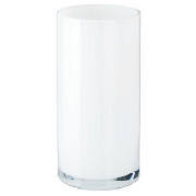 Glass Cylinder Vase 26cm White