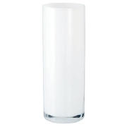 Glass Cylinder Vase 35cm White