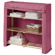 kids canvas covered shelves pink