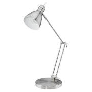 Large Arm Satin Nickel Finish Desk Lamp