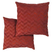 Tesco Metallic Geometric Cushion , Red