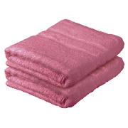 tesco Pair of Bath Sheets, Dark Pink
