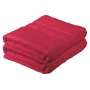 tesco Pair Of Bath Sheets Red