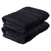 tesco Pair of Bath Towels, Black