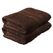 tesco Pair of Bath Towels, Chocolate