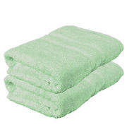 Tesco Pair of Bath Towels, Light Green