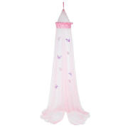 Tesco Pink Fluffy Bed Canopy with Butterflies