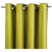 Plain Canvas Unlined Eyelet Curtain, Green