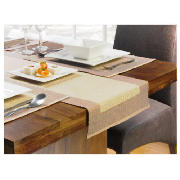 Ribbed Cream & Taupe, 6 pack of Placemat &