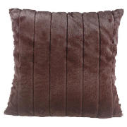 Tesco Ribbed Faux Fur Cushion, Chocolate
