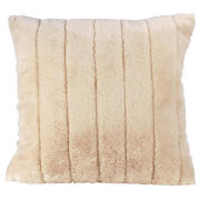 Tesco Ribbed Faux Fur Cushion, Ivory