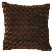 Tesco Rose Faux Fur Cushion, Chocolate
