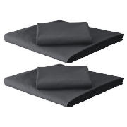 Single Fitted Sheet & Pillowcase, Black