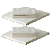Single Fitted Sheet & Pillowcase, Cream