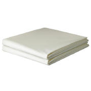 tesco Single Flat Sheet Twinpack, Cream