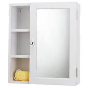 Tesco Single Mirror Door White Cabinet with side