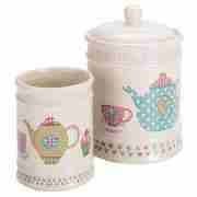 Time For Tea Biscuit & Utensil Canister Set