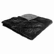 Tesco Velvet Bedspread Black 220cmx200cm
