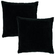 tesco Velvet Cushion, Black, Twinpack