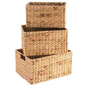 Tesco Water Hyacinth Set of 3 Baskets