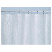 Tesco White Damask Peva Shower Curtain