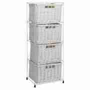 Wicker large 4 drawer tower