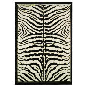 Zebra Print Rug, Black 115X160cm