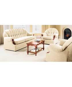 3 Piece Reclining Chair Suite - Biscuit