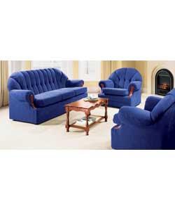 3 Piece Reclining Chair Suite - Blue