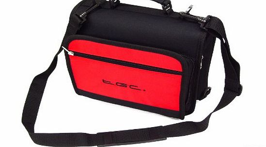 Crimson Red amp; Black Shoulder Case Bag for the Panasonic LS855TP Portable DVD Player