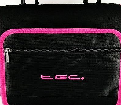 Jet Black amp; Hot Pink Shoulder Case Bag for the Philips PD7030/05 18 cm/7`` LCD Portable DVD Player