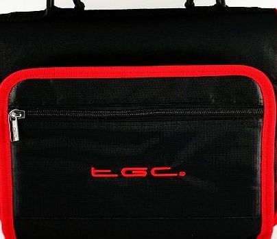 Jet Black amp; Red Shoulder Case Bag for the Panasonic LS83 Portable DVD Player