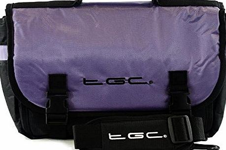 New TGC  Messenger Style TGC Padded Carry Case Bag for the Panasonic DVD-LS84 8`` Portable DVD Player (Electric Purple amp; Black)