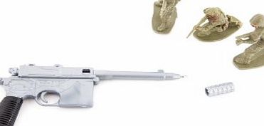 TGO Novelty Mauser Pistol Machine Gun Pen, Toy Gun Pens SILVER