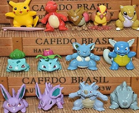 Thai 13Pcs/Lot anime figures Pikachu Charizard Bulbasaur Gastly Chansey Squirtle Pokemon PVC Model Action Figures Toys Children Toys