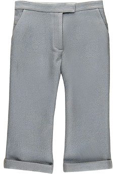 Cropped wide-leg wool pants
