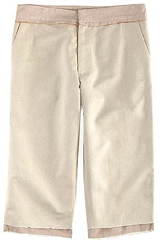 Linen and cotton cropped pants