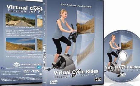 The Ambient Collection Virtual Cycle Rides - Bike Through the French Alps - for indoor cycling, treadmill and running workouts