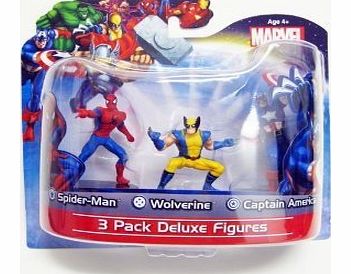 Marvel Avengers 4 Inch Action Figure 3 Pack - Spiderman, Wolverine amp; Captain America