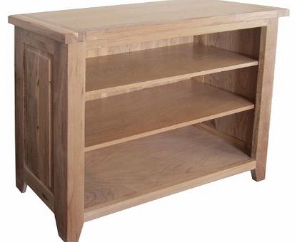 The Balmoral Oak Range BALMORAL Natural Oak Rustic Low 3 Shelf Bookcase / Shelving Unit