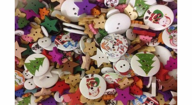 The Bead and Button Company Bead and Button Company Pack of 50g Mixed Christmas Buttons-Assorted Sizes, Shapes and Colours
