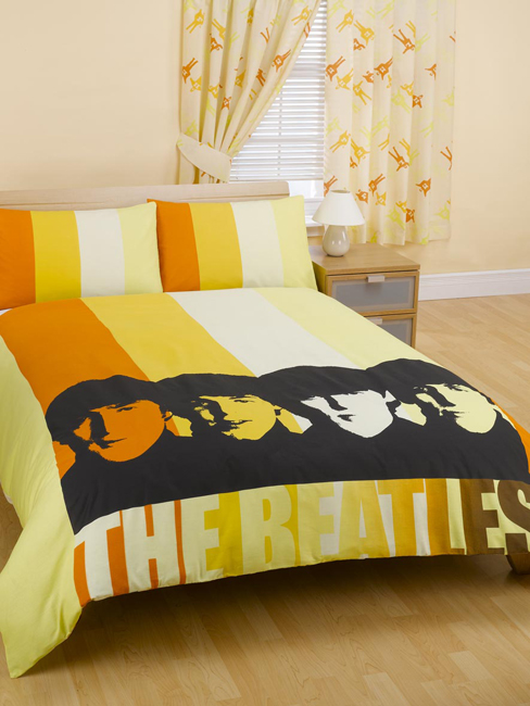 The Beatles Double Duvet Cover and Pillowcase Stripes Design Bedding