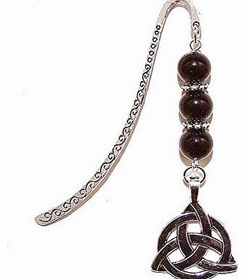 The Black Cat Jewellery Store Tibetan Silver Celtic Bookmark w/ Black Onyx